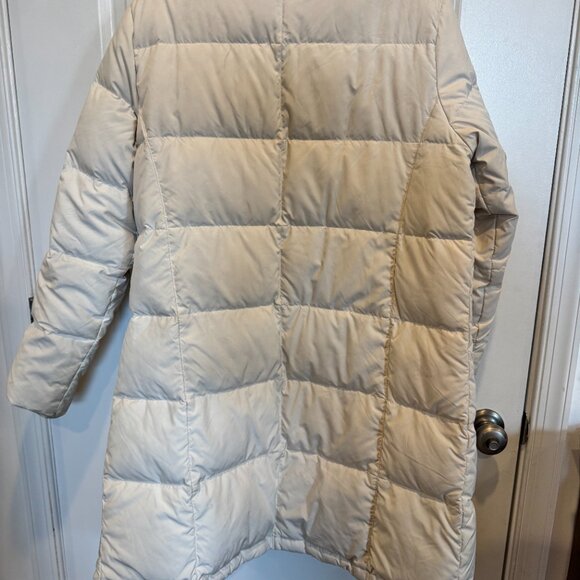 L.L.Bean Long Down Puffer Coat – Cream/Ivory – Women’s Size L Regular - Picture 2 of 5